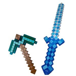 Mindcraft Pic Axe and 24" LED Light Up Sword (Mattel)
